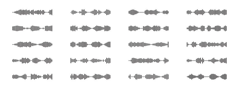 Audio spectrum analyzer icon set. Vector elements for music player, podcast.. Stock Illustration