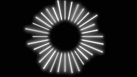 Audio spectrum bars bounce up and down in circle with light glow on black b.. Stock Footage 341801378