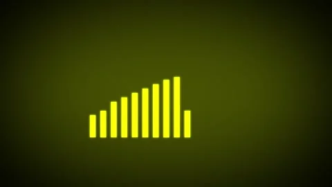 Audio spectrum bars motion graphics animation visualizer with neon glow yel.. Stock Footage 345547675