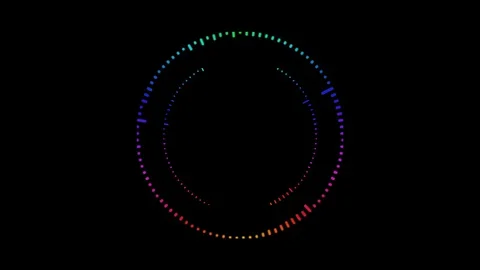 Audio Spectrum circle loop of rhythmic colored audio frequency sound wave on 스톡 동영상 129866013