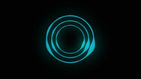 Audio spectrum circle simulation on black background Stock Footage 133390349