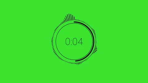 Audio spectrum circular with 10 seconds countdown in the center on green screen Stock Footage 220812496