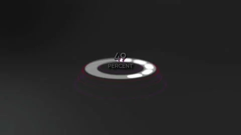 Audio spectrum circular 3d with percent in the center on grey background Video stock 228654727