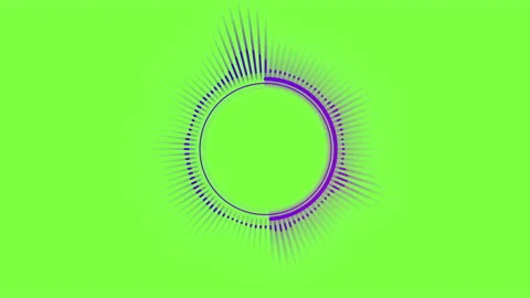 Audio spectrum circular empty space in the middle on green screen Stock Footage 228763209