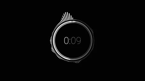 Audio spectrum circular or radial with 10 seconds countdown in the center. Video stock 228654729