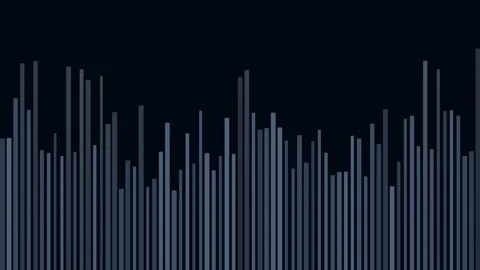 Audio spectrum equalizer visualization, dark blue vertical bars representin.. Stock Footage 347625778