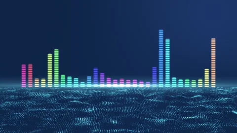 Audio Spectrum Glow Simulation use for Music and Computer Calculating. Video stock 241244000