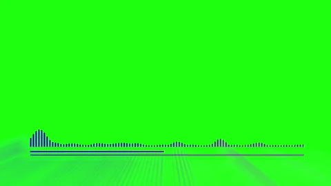 Audio spectrum isolated on green screen. Audio waveform with frequency bands Video stock 242820047