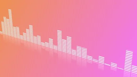 Audio Spectrum visualiser background VJ modern stylish look with reflection Illustrazione stock