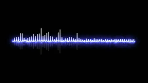 Audio specturm blue colour - Computer screen - Recording studio Stock Footage 88107633