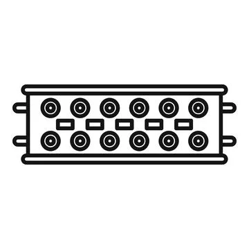 Audio splitter hub with multiple input output ports 库存插图