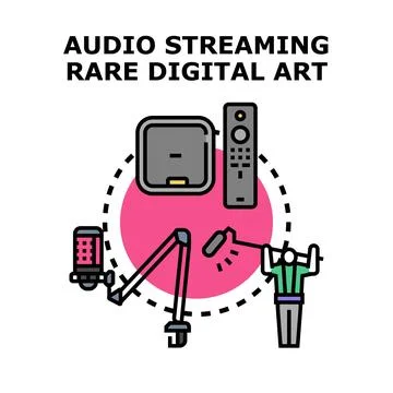 Audio streaming rare digital art icon concept Stock Illustration