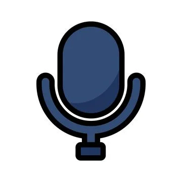 Audio studio microphone vector dark blue outline icon Stock Illustration