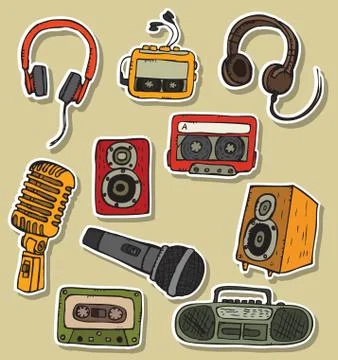 Audio symbols Stock Illustration
