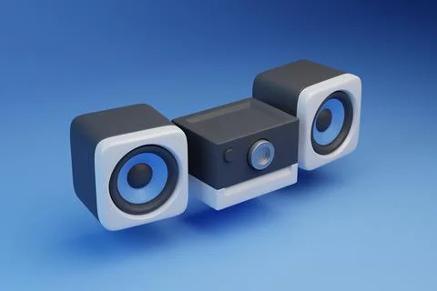 Audio system 3d rendered illustration Stock Illustration