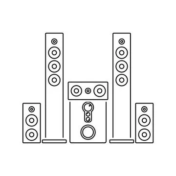 Audio system speakers icon Stock Illustration