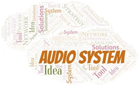 Audio System typography vector word cloud. Stock Illustration