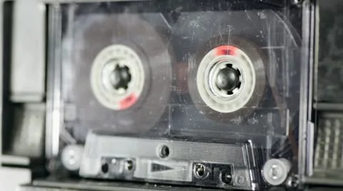 Audio tape recorder playback Stock Footage 12590618