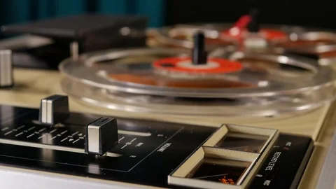 Audio tape recorder, tape deck or tape machine, analog audio storage device Stock Footage 72752018