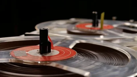 Audio tape recorder, tape deck or tape machine, analog audio storage device Stock Footage 72752234