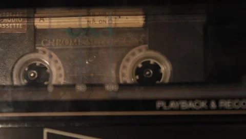 Audio Tape Spinning Stock Footage 1067492