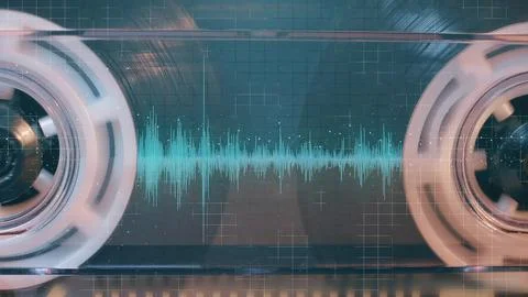 An audio tape using a visual audio signal. Stock Photos