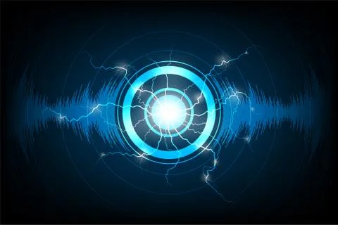 Audio technology on dark blue background. Stock Illustration