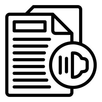 Audio text icon outline vector. Ai document transcription Illustrazione stock