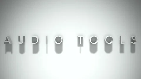 Audio Tools 3D title animation with shadows on a white background Video stock 296662746