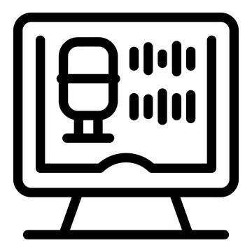 Audio track being edited on desktop computer Stock Illustration