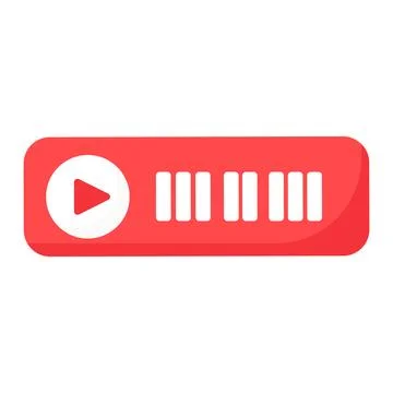Audio track play button music player interface flat icon Illustrazione stock