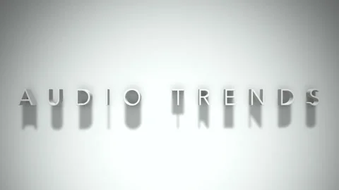 Audio trends 3D title animation white text on a white background Stock Footage 299748734