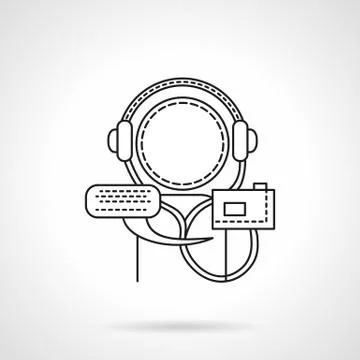 Audio tutorial flat line vector icon Illustrazione stock