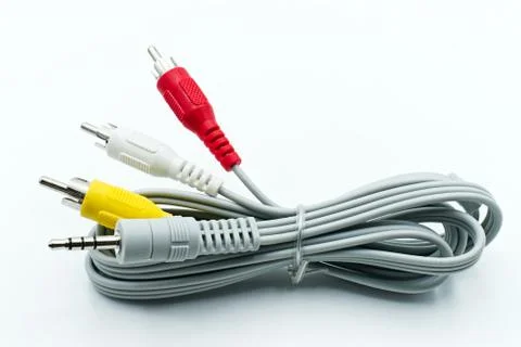 Audio video analog cable isolated on white background Stock-Fotos