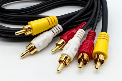 Audio video cable isolated on white background Stock Photos