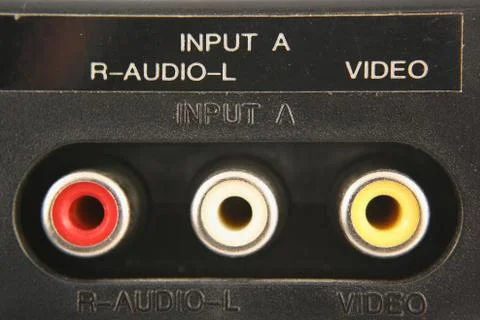Audio video input jacks Stock Photos