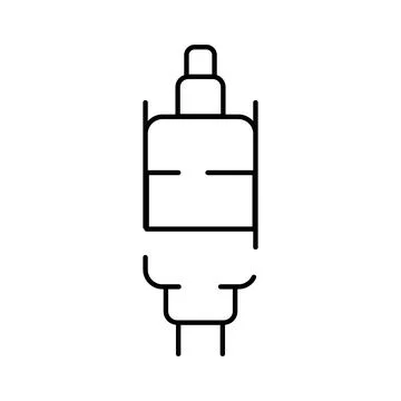 Audio video jack cable connector line icon Stock Illustration