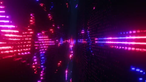 Audio visualization in the form of luminous waves. Infinitely looped animation. Stock Footage 170764339