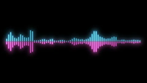 Audio visualization spectrum of sound, audiovisual background. Neon Stock Footage 211156938