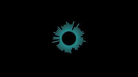 Audio visualizer circle reacts dynamically to sound frequencies Video stock 345693165