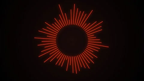 Audio visualizer featuring a glowing red circular sound wave 스톡 동영상 345693178