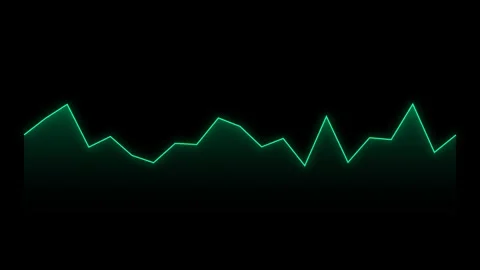 Audio visualizer graphic animation featuring a glowing green Stock-Footage 345693161