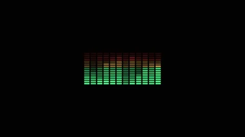 Audio visualizer graphic equalizer moving to rhythm on black background Stock-Footage 345693166
