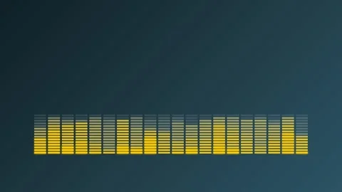 Audio visualizer graphic equalizer pulsing and moving across a dark Stock Footage 345693150