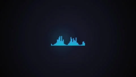 Audio visualizer waveform pulsing dynamically in blue light Video stock 345693195