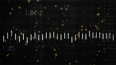Audio viz starting with polyline appearing, animating bars, sparks, timecodes Stock Footage 332285028