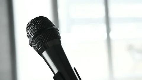 Audio vocal mic Broadcasting studio. Closeup on a professional microphone studio Video stock 265662703