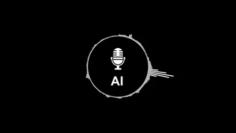 Audio Voice assistant for AI chat animation isolated on black background Stock Footage 321469857