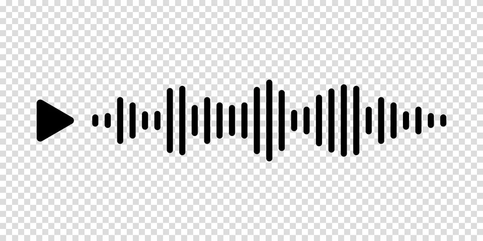 Audio voice message wave with play button on transparent background in messeg Stock Illustration