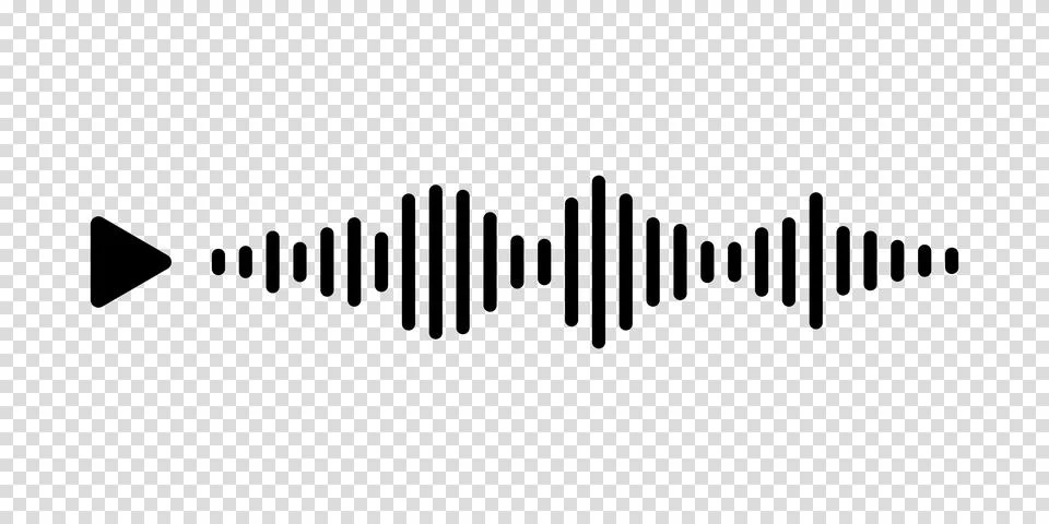 Audio voice message wave with play button on transparent background in messeg Stock Illustration